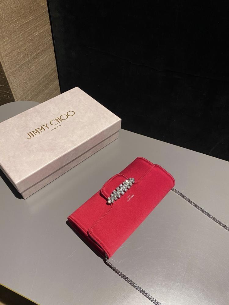 Jimmy Choo Crystal Embellished Clutch Wallet on Chain