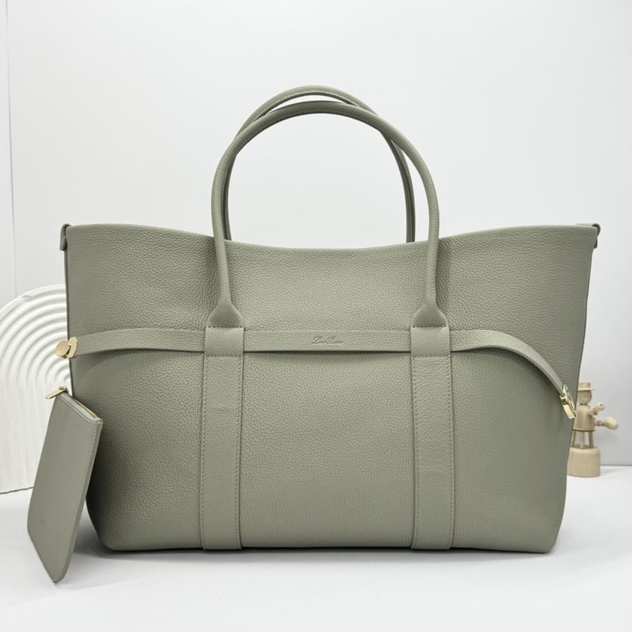 Loro Piana Large Grained Leather Tote Bag