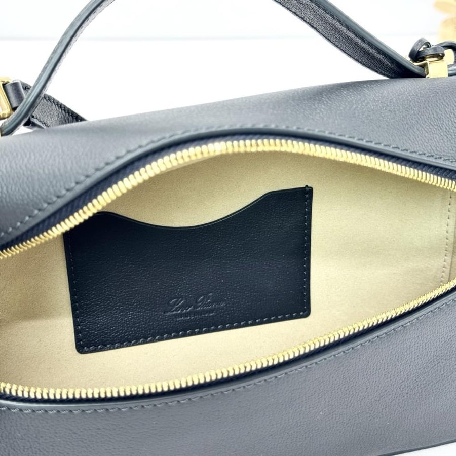 Loro Piana Smooth Leather Elongated Top Handle Bag