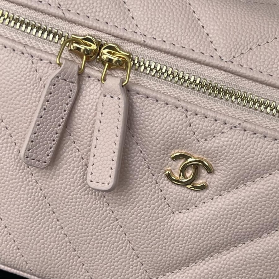 Chanel Quilted Grained Leather Vanity Case
