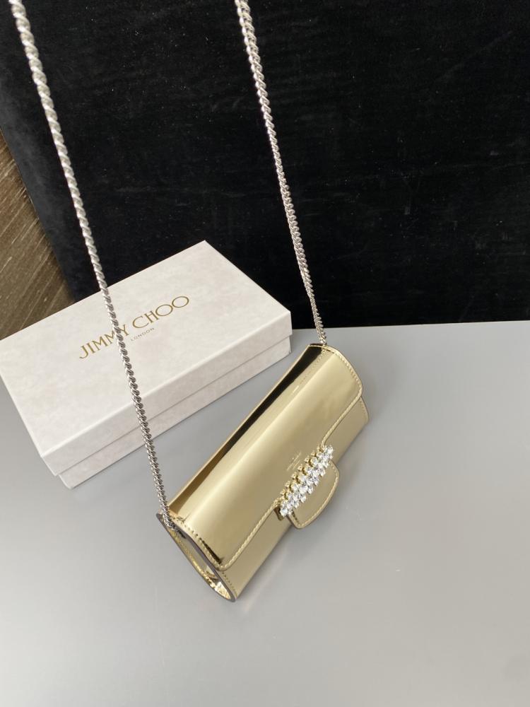 Jimmy Choo Crystal Embellished Clutch Wallet on Chain