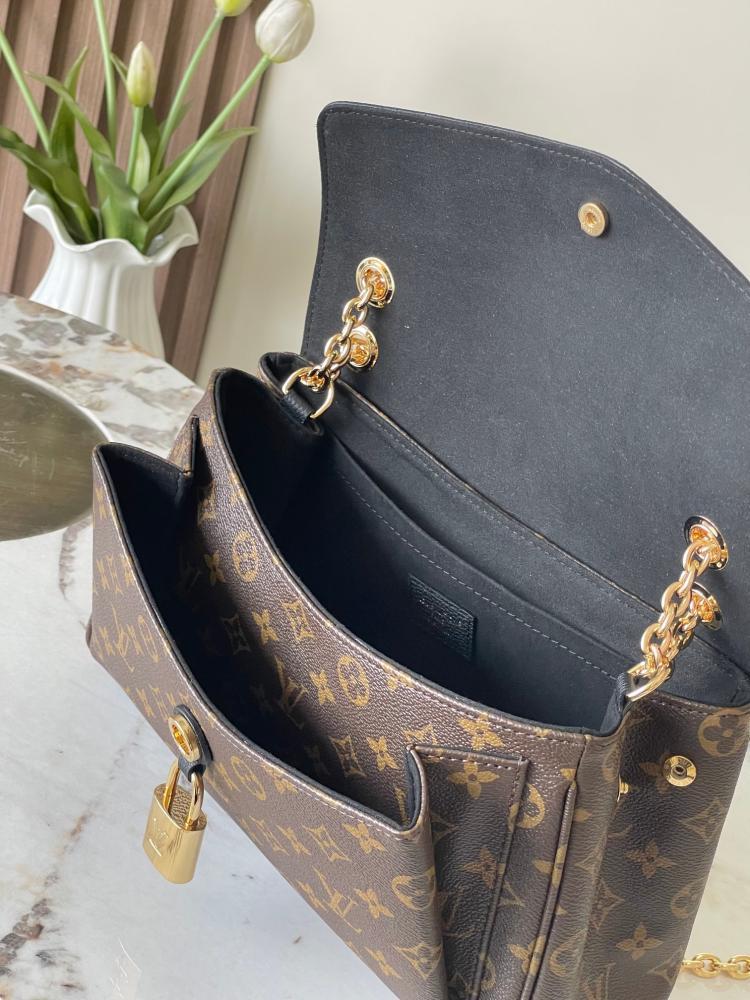 LV Monogram & Leather Mix Chain Bag