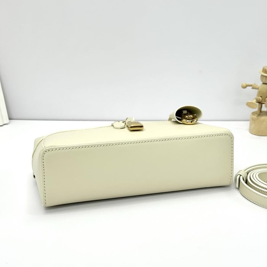 Loro Piana Smooth Leather Elongated Top Handle Bag