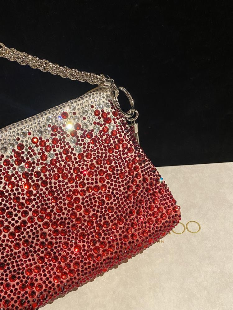 Jimmy Choo Crystal Embellished Pouch Bag