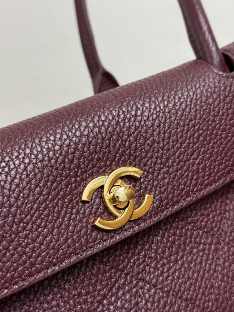 Chanel Quilted Grained Leather East-West Flap Bag