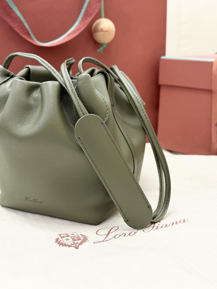 Loro Piana Bale Softy Drawstring Bucket Bag