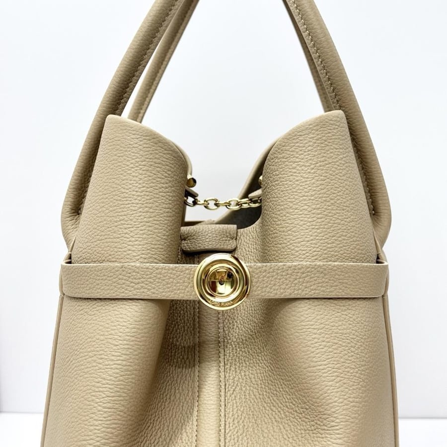Loro Piana Large Grained Leather Tote Bag