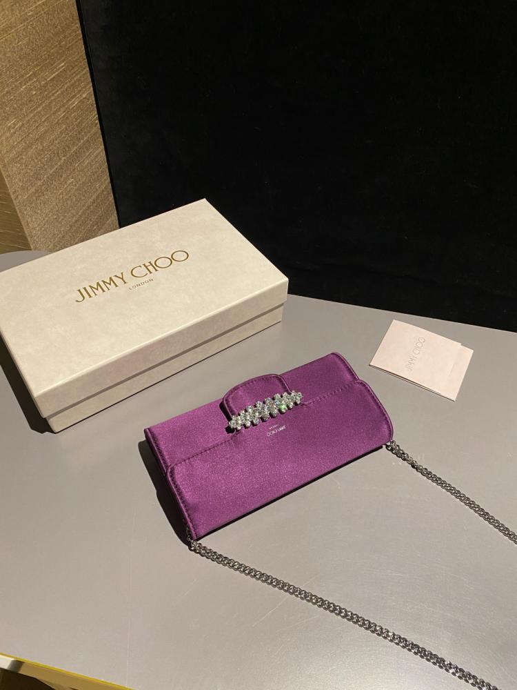 Jimmy Choo Crystal Embellished Clutch Wallet on Chain