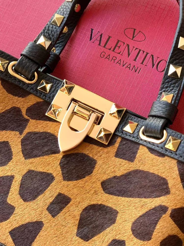 Valentino Garavani Rockstud Mini Leopard Print Calfskin Bag