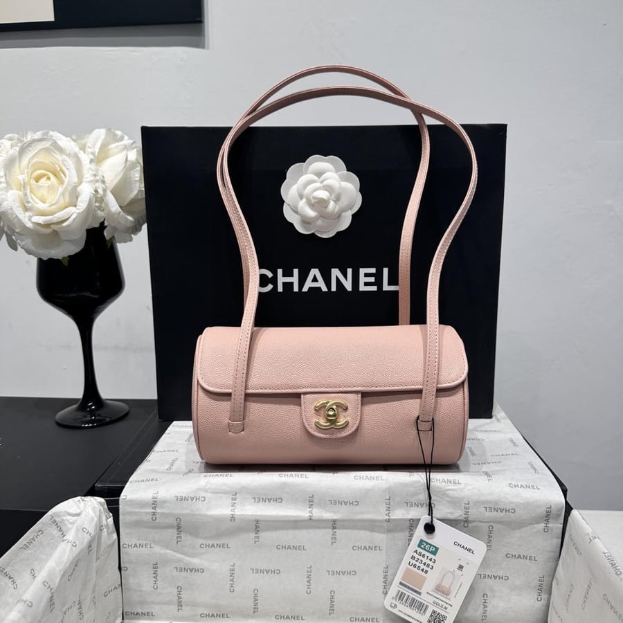 Chanel Grained Leather Cylindrical Bag