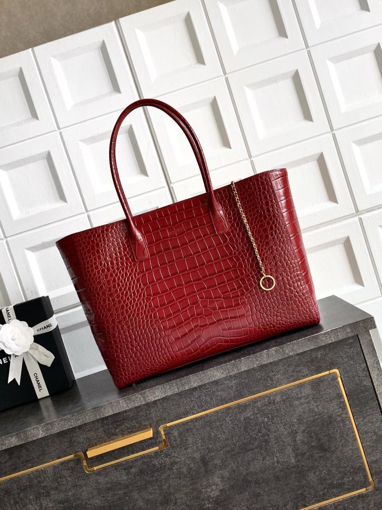 Chanel Large Croc-Embossed Tote Bag