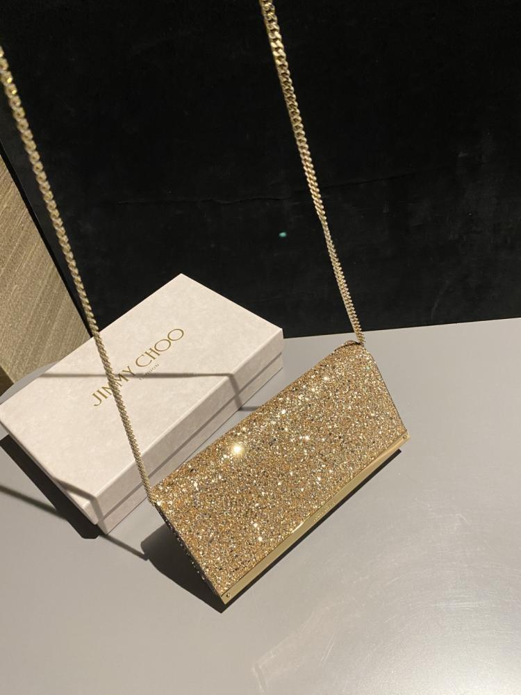 Jimmy Choo Crystal Embellished Clutch Wallet on Chain