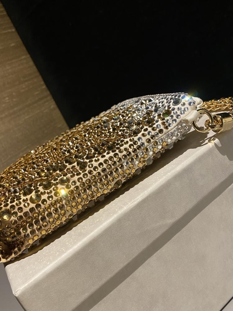 Jimmy Choo Crystal Embellished Pouch Bag