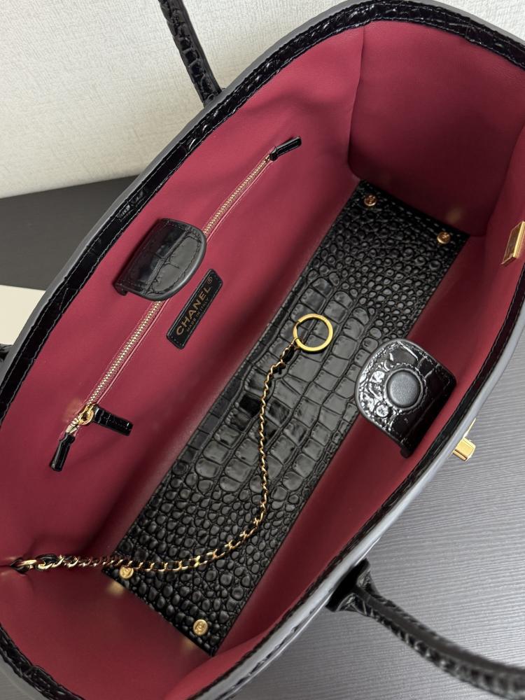 Chanel Croc-Embossed Leather Tote Bag