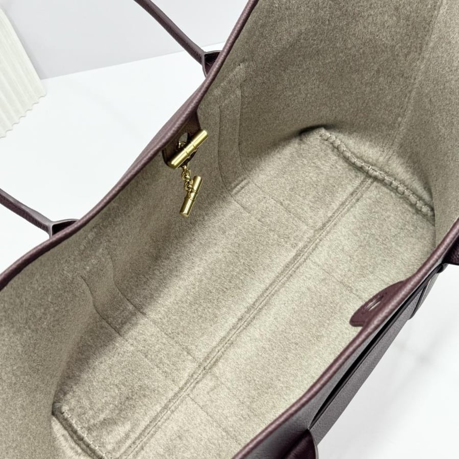Loro Piana Large Grained Leather Tote Bag
