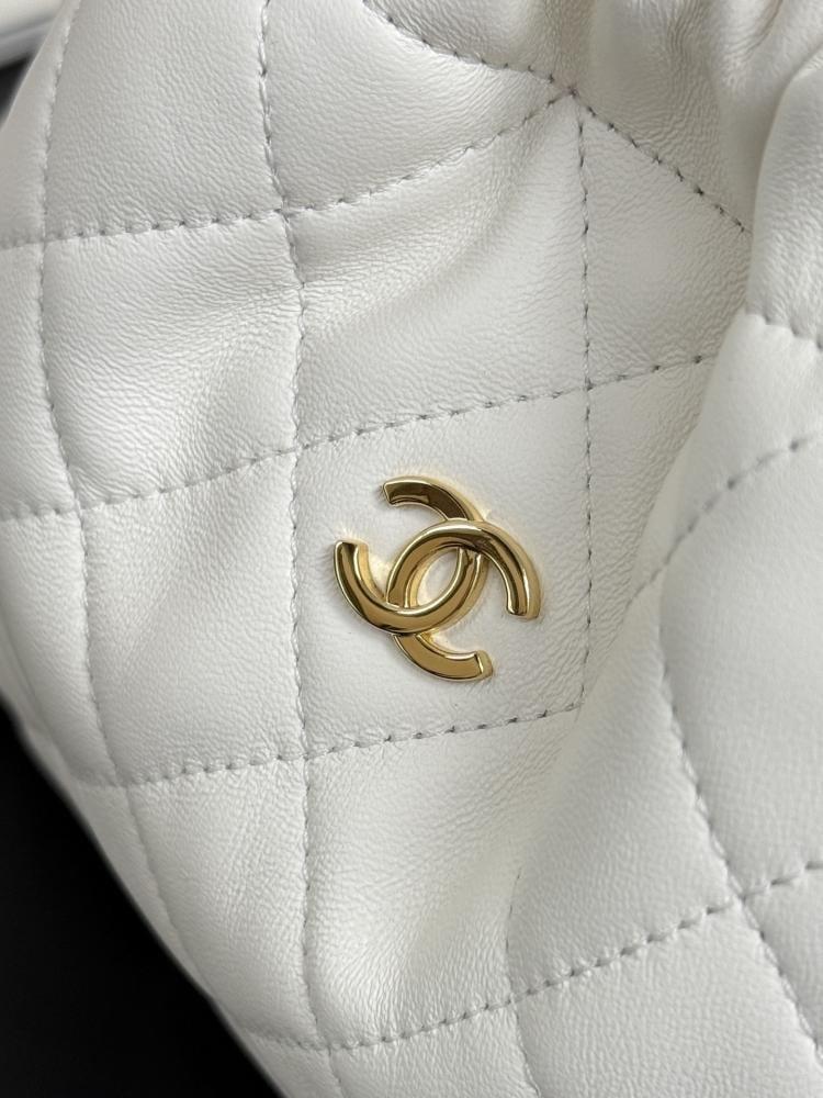 Chanel Quilted Leather Drawstring Pouch