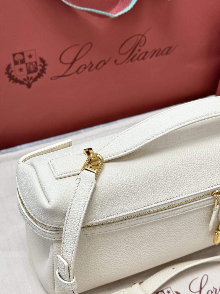Loro Piana Elongated Extra Pocket Bag in Grained Leather