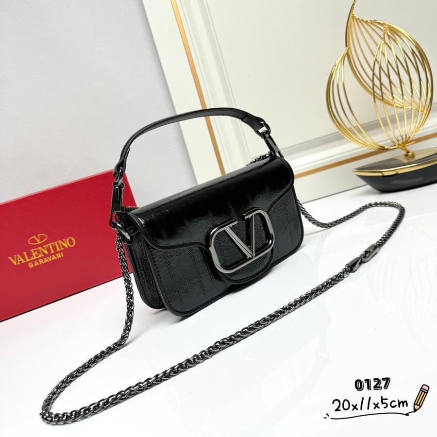 Valentino Garavani Loco Calfskin Leather Bag