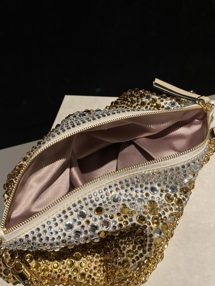 Jimmy Choo Crystal Embellished Pouch Bag