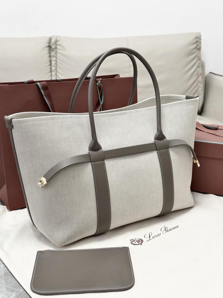 Loro Piana Large Grained Leather Tote Bag
