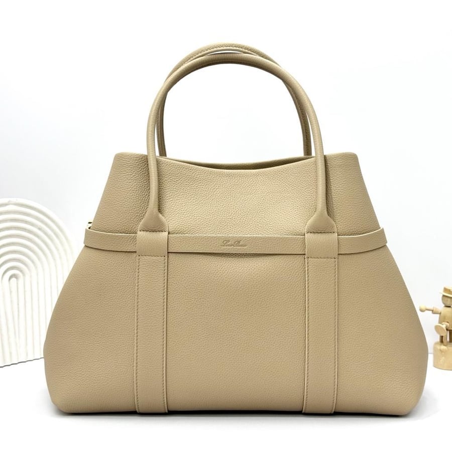 Loro Piana Large Grained Leather Tote Bag