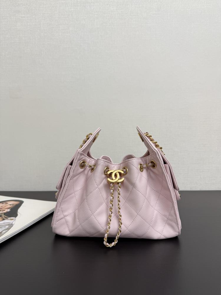 Chanel Quilted Drawstring Tote Bag