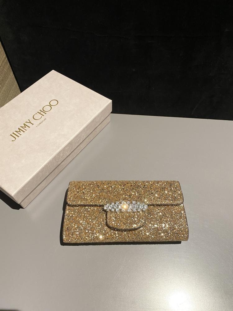 Jimmy Choo Crystal Embellished Clutch Wallet on Chain