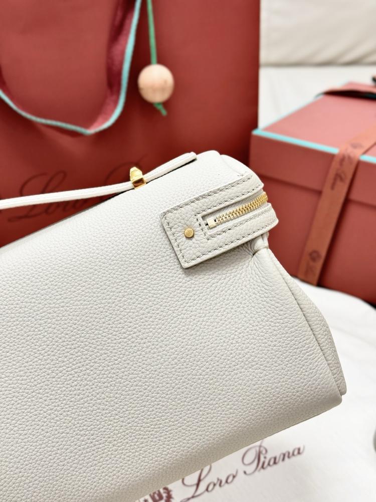 Loro Piana Elongated Extra Pocket Bag in Grained Leather