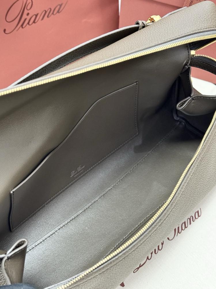 Loro Piana Elongated Extra Pocket Bag in Grained Leather