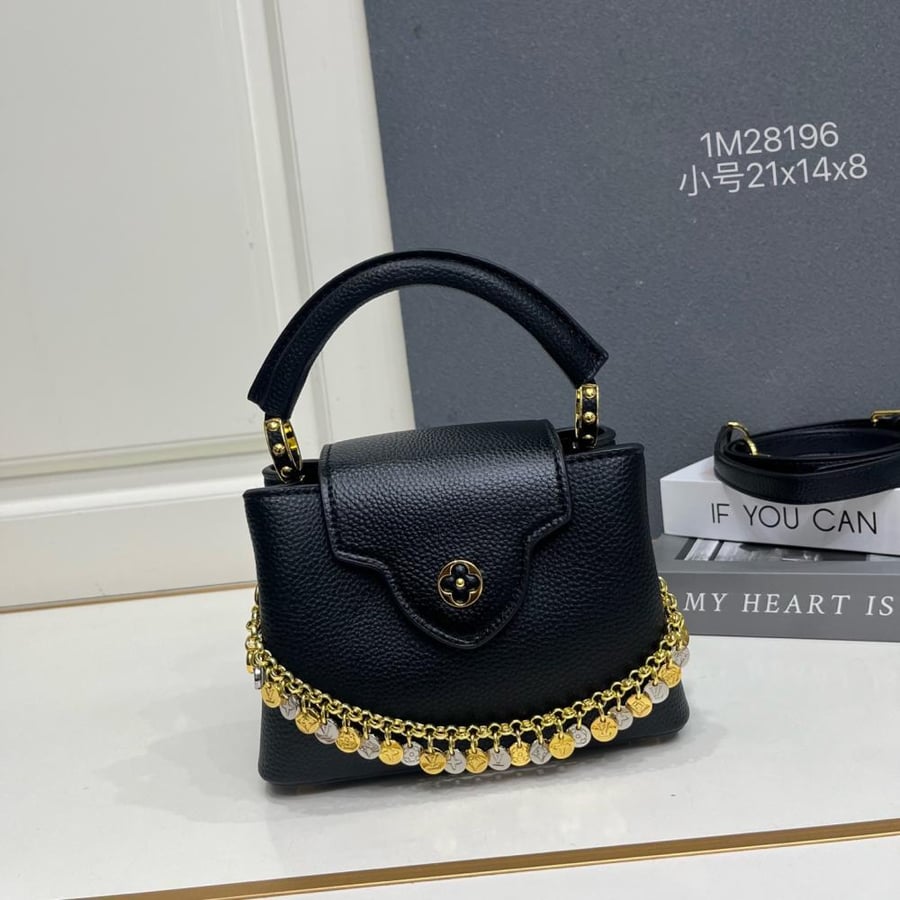 Louis Vuitton Capucines Mini Leather Bag with Charms Chain