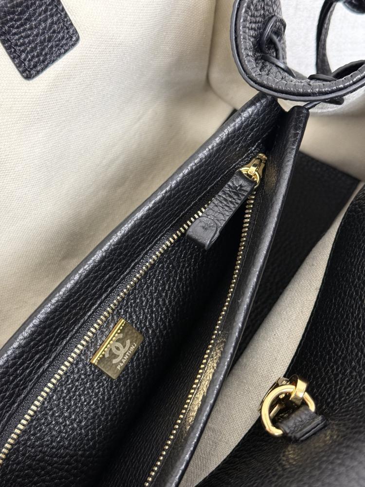Chanel Quilted Grained Leather East-West Flap Bag