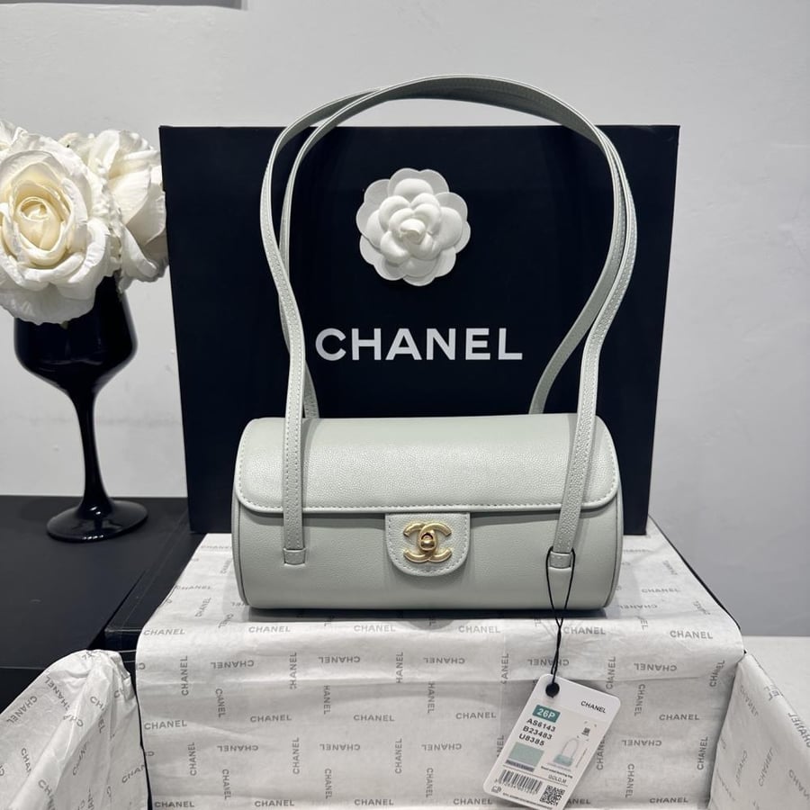 Chanel Grained Leather Cylindrical Bag