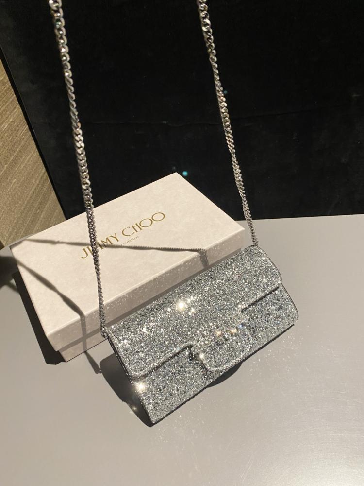 Jimmy Choo Crystal Embellished Clutch Wallet on Chain