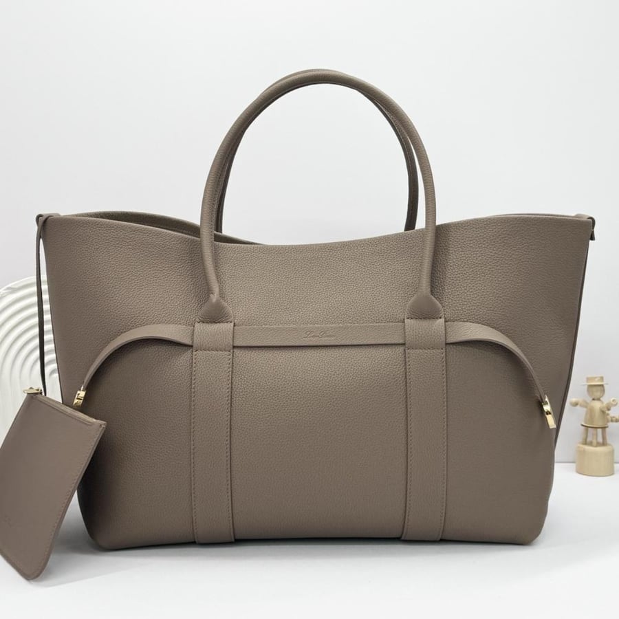 Loro Piana Large Grained Leather Tote Bag
