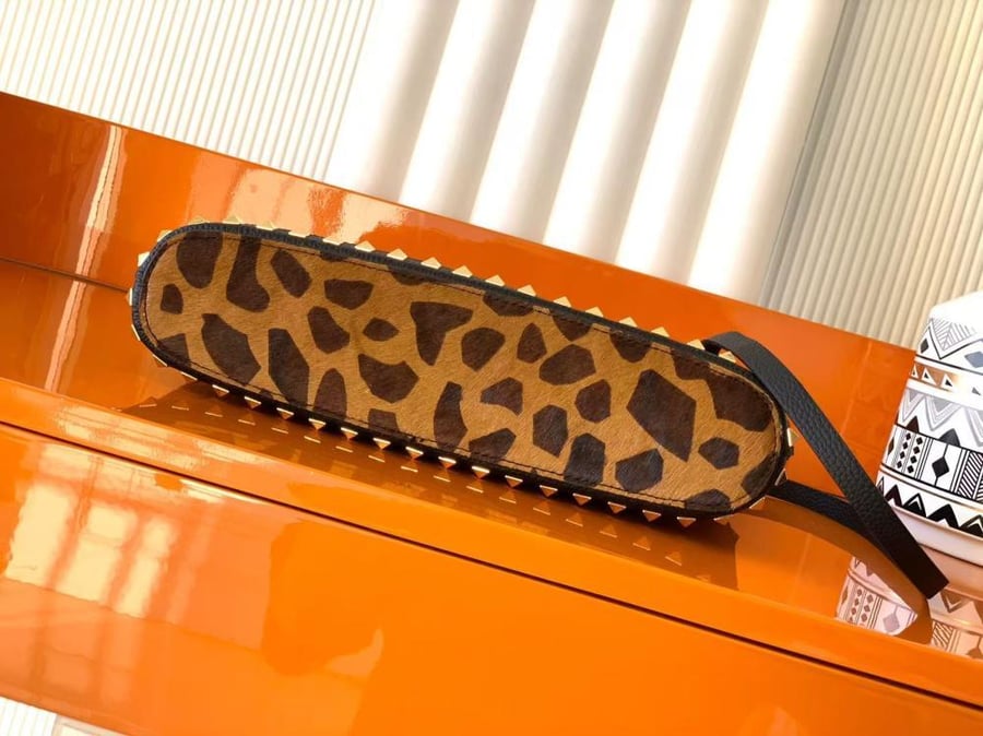 Valentino Garavani Rockstud Leopard Print Calfskin Bag