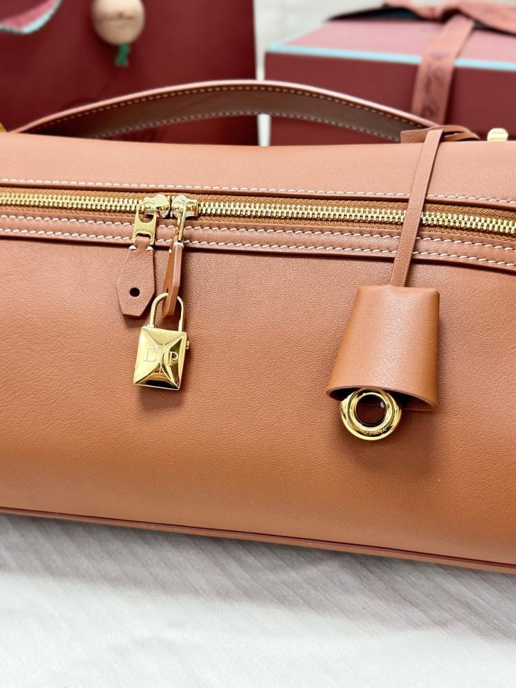 Loro Piana Elongated Extra Pocket Bag in Grained Leather