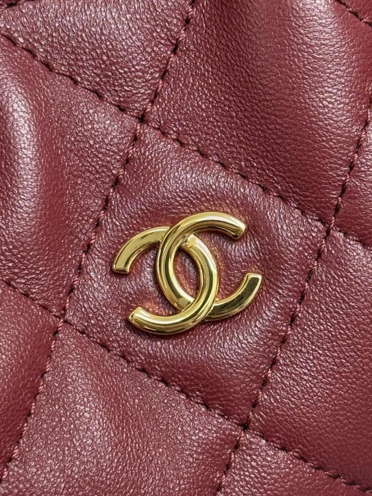 Chanel Quilted Leather Drawstring Pouch