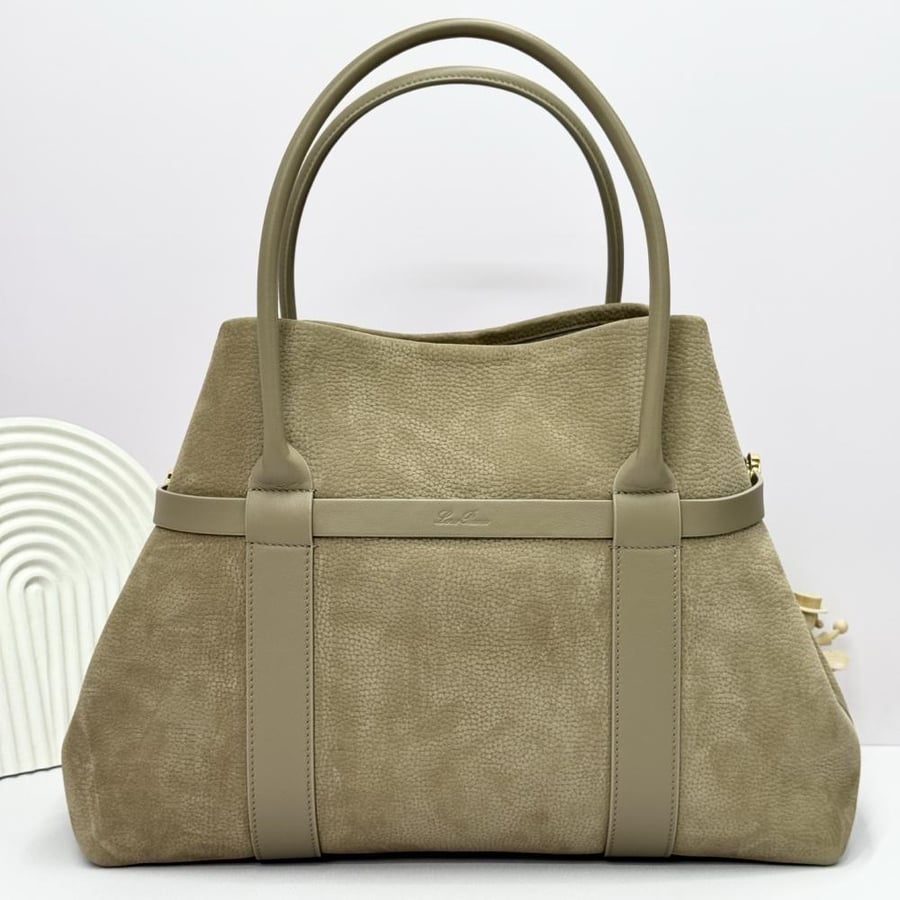 Loro Piana Large Grained Leather Tote Bag