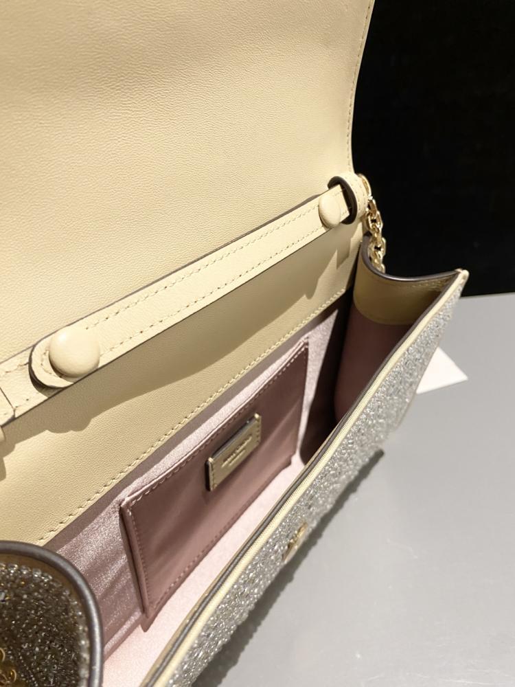 Jimmy Choo JC Logo Crystal Embellished Chain Bag