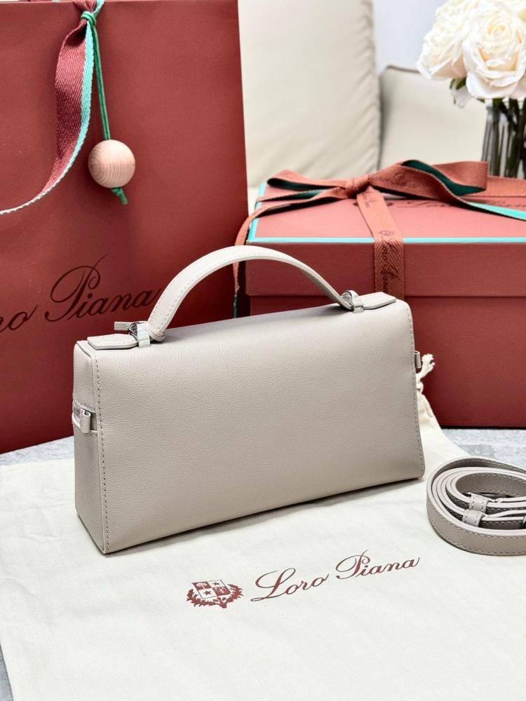 Loro Piana Smooth Leather Elongated Top Handle Bag