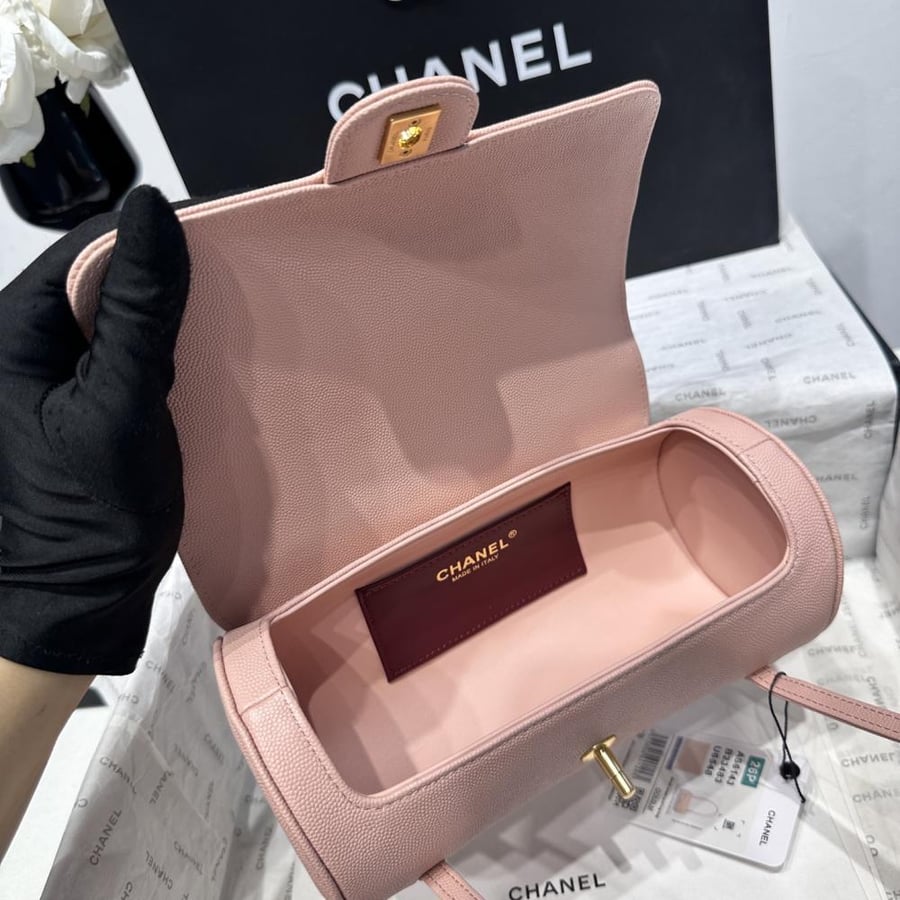 Chanel Grained Leather Cylindrical Bag