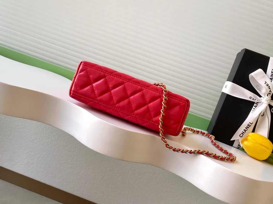 Chanel Mini Kelly Top Handle Quilted Patent Leather Bag