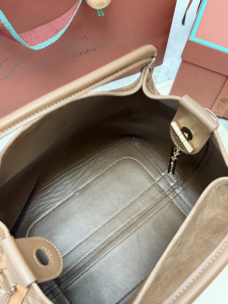 Loro Piana Large Bale Bag in Textured Leather
