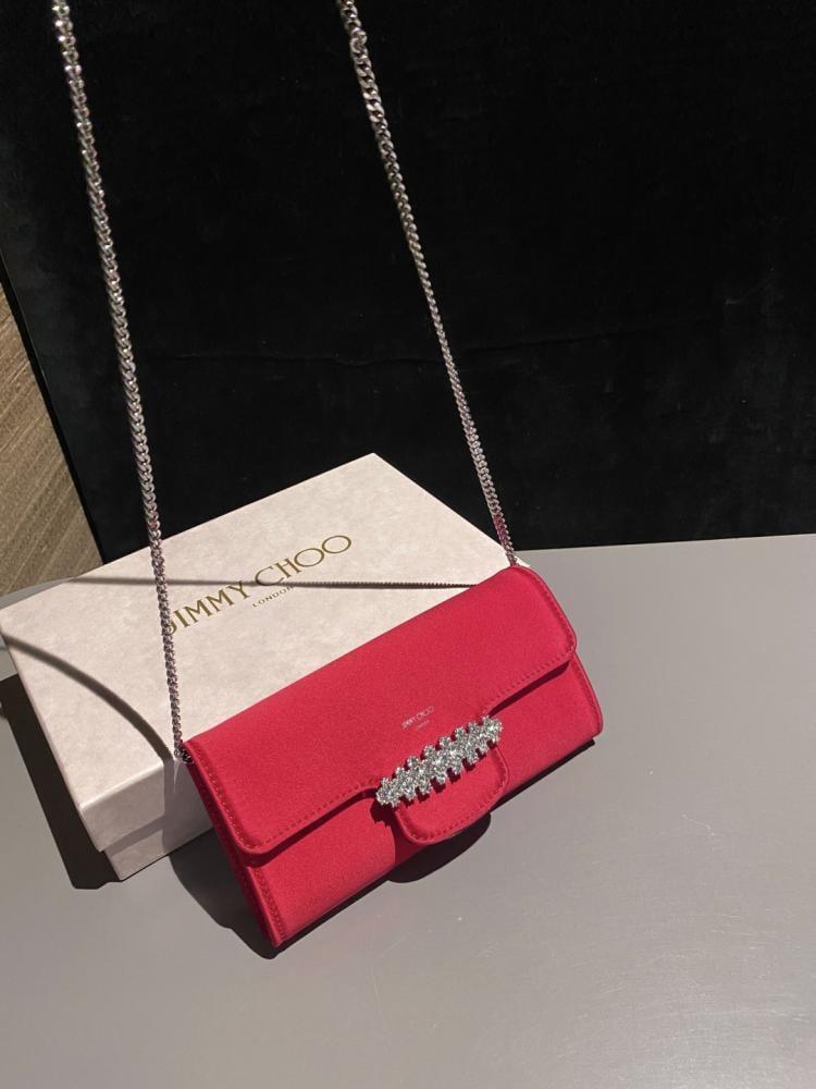 Jimmy Choo Crystal Embellished Clutch Wallet on Chain