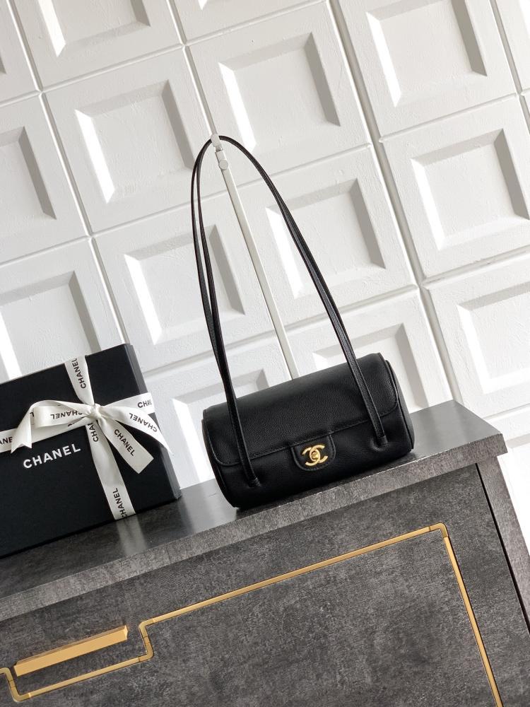 Chanel Grained Leather Cylindrical Bag