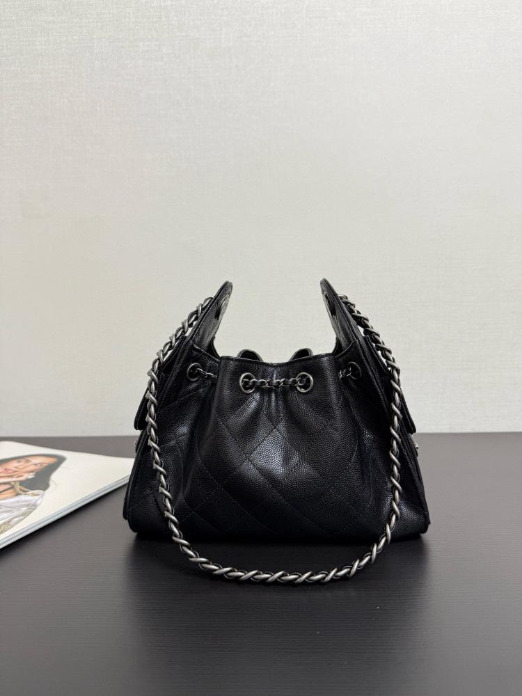 Chanel Quilted Drawstring Tote Bag