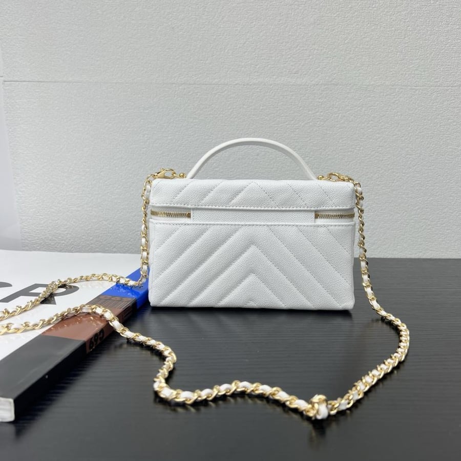 Chanel Quilted Grained Leather Vanity Case