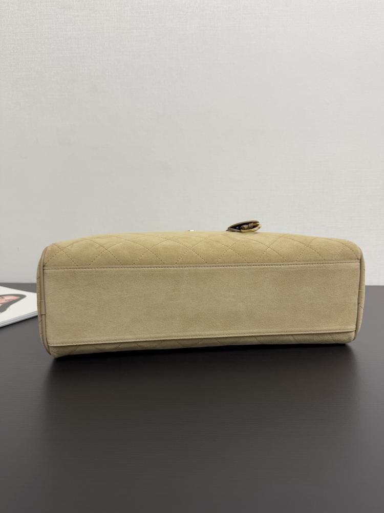 Chanel Quilted Suede Bowling Bag