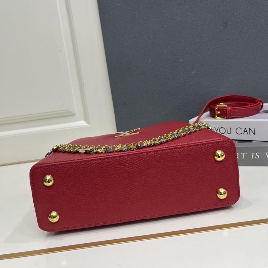 Louis Vuitton Capucines BB Leather Bag with Charms Chain