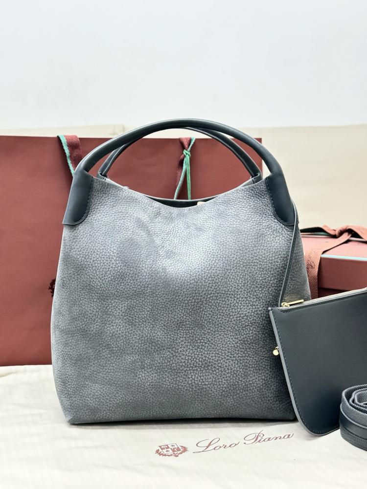 Loro Piana Large Bale Bag in Textured Leather